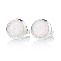 51 - E6MMW - LV Earrings Stud 6MM White Opal